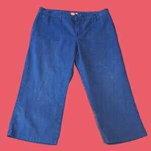 Vintage 90s Navy Blue Low Waisted Long Flared Dickies Shorts, Size 11